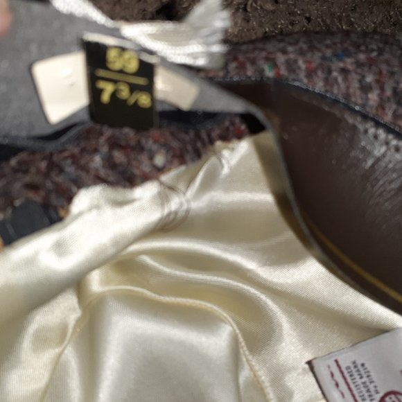 SETSON HARRIS TWEED-Fedora-SZ  7 3/8-Handwoven Scottish Wool-Red/Purple/Gray-NWT - Picture 7 of 7